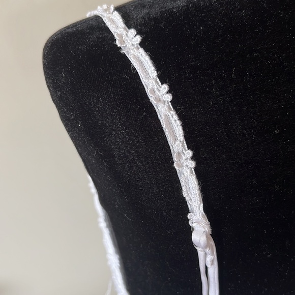 Linda Lingerie White Lace Plunge V Slip Sz S EUC - Picture 6 of 10